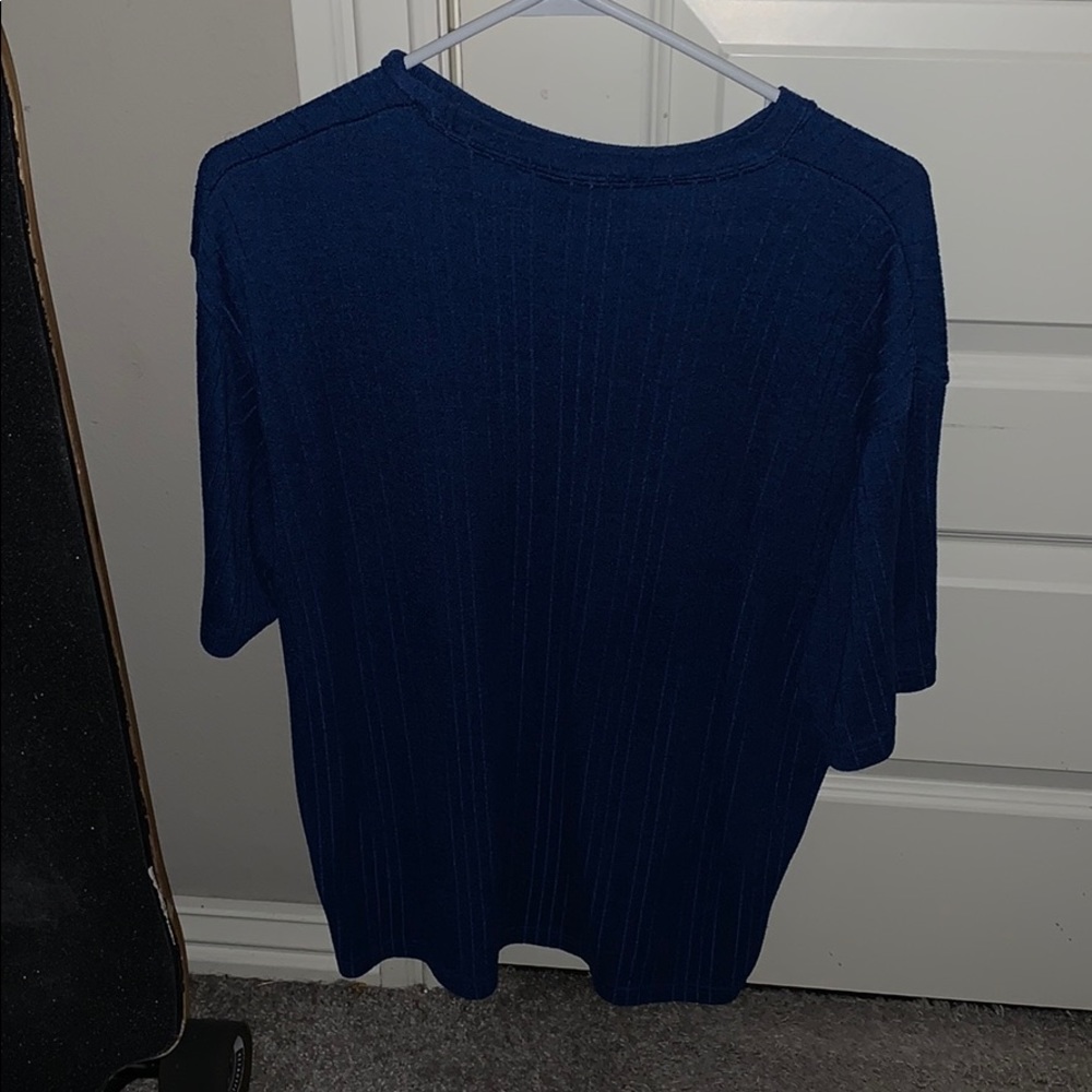 BLUE TEXTURED SHIRT